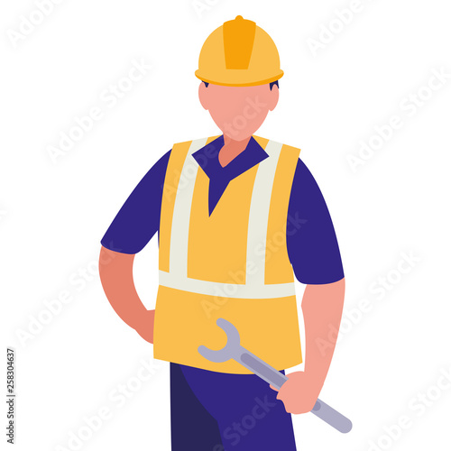 industrial worker with tools avatar character