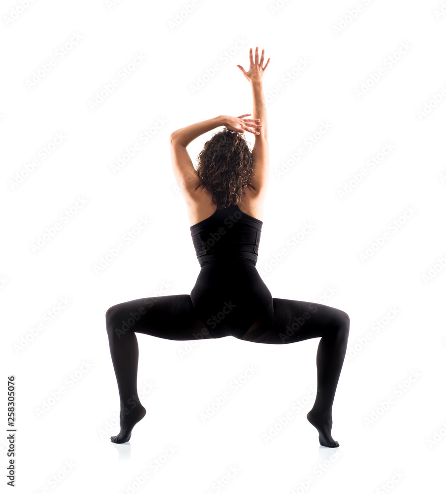 Girl ballet dancer on isolated white background Girl ballet dancer on isolated white background