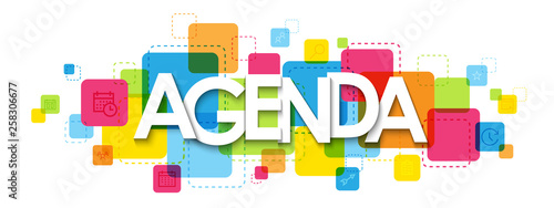 AGENDA colorful typography banner