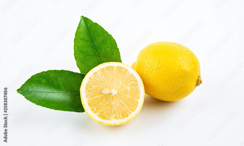 Fresh yellow lemon on white background Fresh yellow lemon on white background