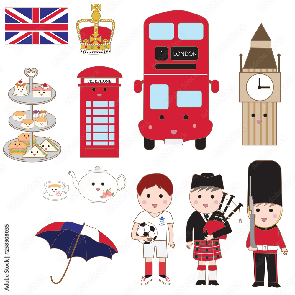 UK England London Travel icons.isolate illustration vector.EPS10.