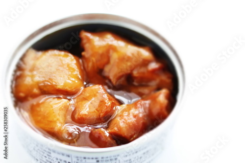 Canned food, grilled chicken for Japanese yakitori image