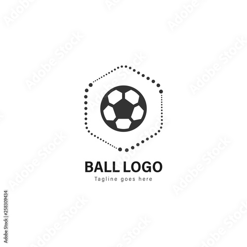 Soccer logo template design. Soccer logo with modern frame vector design