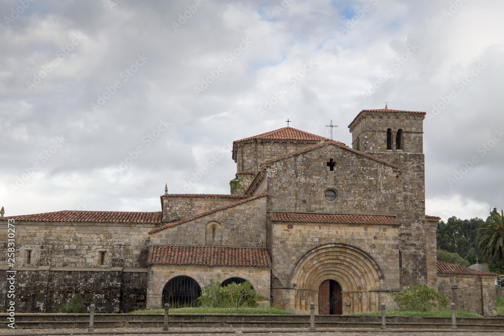 Castaneda Collegiate church Cantabria Spain on July 1, 2017