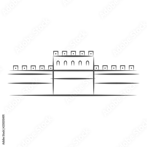 Great Wall of China icon vector from China collection. Thin line Great Wall of China outline icon vector illustration. Linear symbol for use on web and mobile apps, logo, print media. Eps 10 photo