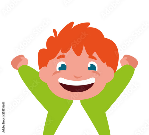 happy little boy character
