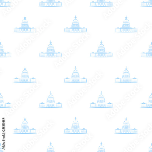White house pattern seamless vector repeat for any web design. United States of America, Washington, Capitol. Vector illustration, eps 10