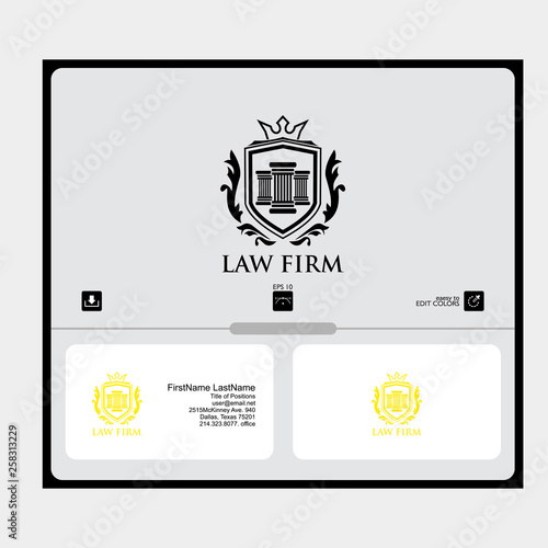 logo attorney firm and law simple concept