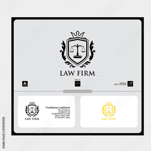 logo attorney firm and law simple concept