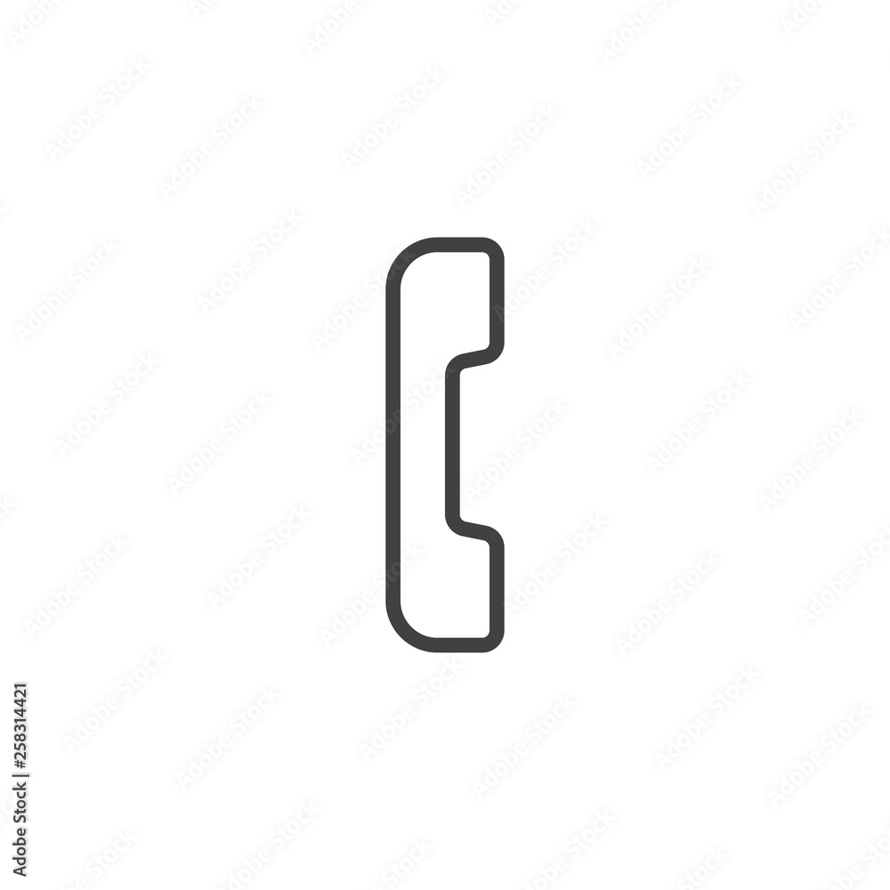 Handset telephone line icon. linear style sign for mobile concept and web design. Phone call outline vector icon. Symbol, logo illustration. Pixel perfect vector graphics Handset telephone line icon. linear style sign for mobile concept and web design. Phone call outline vector icon. Symbol, logo illustration. Pixel perfect vector graphics
