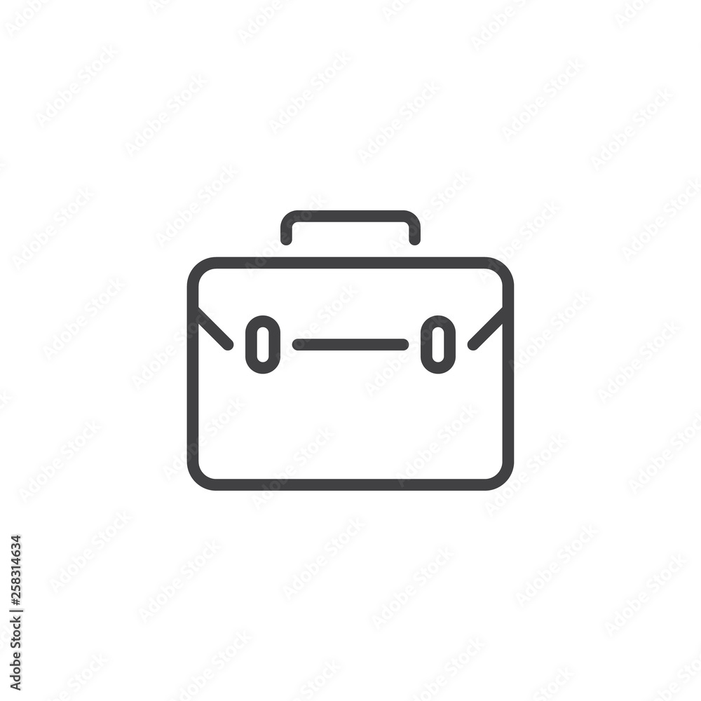 Business bag, case line icon. linear style sign for mobile concept and web design. Briefcase outline vector icon. Suitcase symbol, logo illustration. Pixel perfect vector graphics Business bag, case line icon. linear style sign for mobile concept and web design. Briefcase outline vector icon. Suitcase symbol, logo illustration. Pixel perfect vector graphics