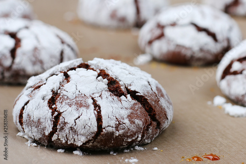 cookies chocolate cracks freshness. tasty dessert concept. cookies for holidayand christmas