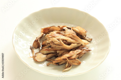 Japanese Maitake mushroom stir fried for vegetarian food