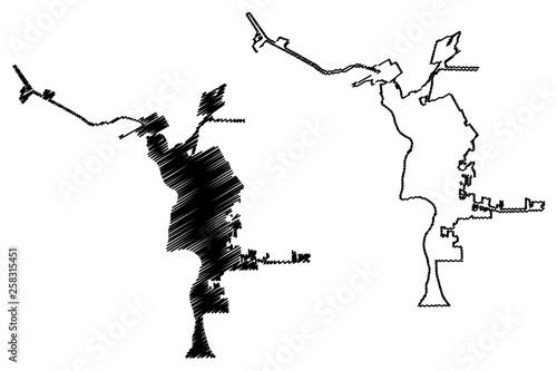 Laredo City (United States cities, United States of America, usa city) map vector illustration, scribble sketch City of Laredo map photo