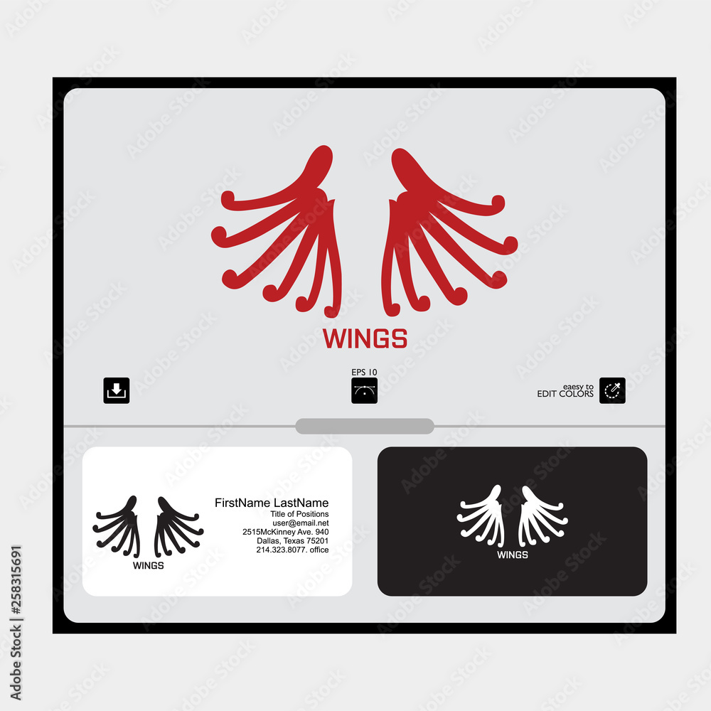 Obraz premium logo wings concept for comunity technology simple