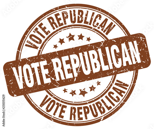 vote republican brown grunge round vintage rubber stamp