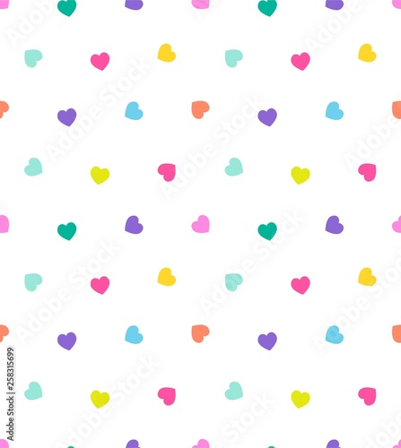 heart full colour vector seamless pattern