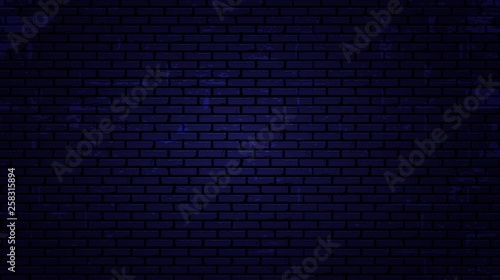 Vector night brick wall background. Vector illustration