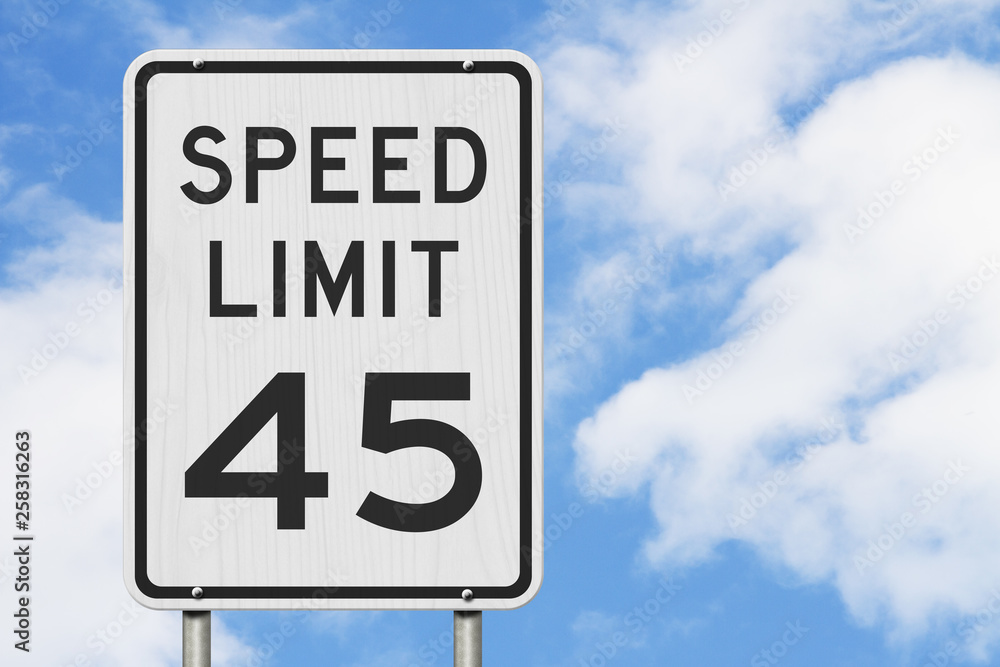 US 45 Mph Speed Limit Sign Stock Photo Adobe Stock