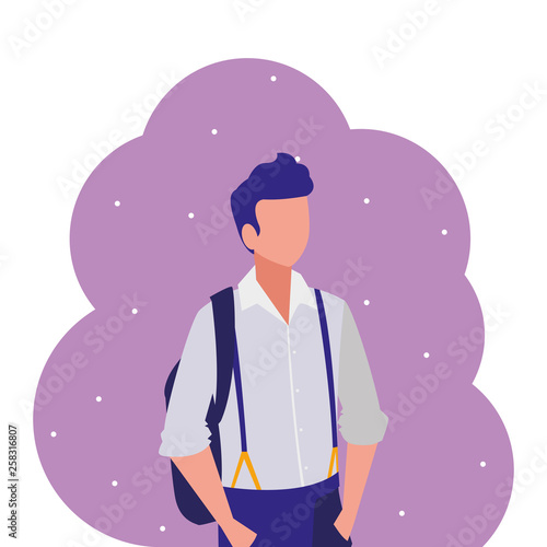 young boy student modeling