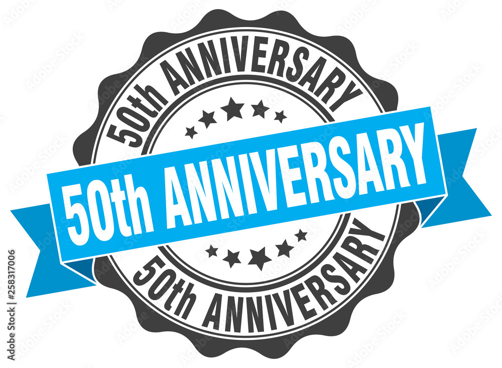 Obraz premium 50th anniversary stamp. sign. seal