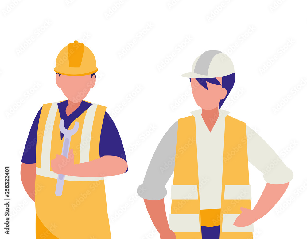 couple of men builders working couple of men builders working