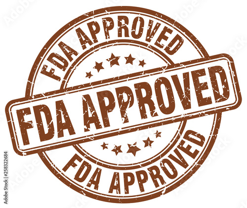 fda approved brown grunge round vintage rubber stamp