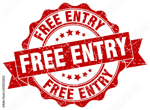 free entry stamp. sign. seal