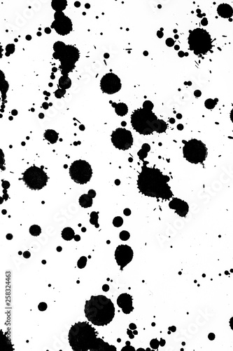 Black and White Ink Splatters and Spill 