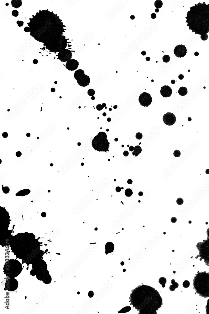 Black and White Ink Splatters and Spill Black and White Ink Splatters and Spill