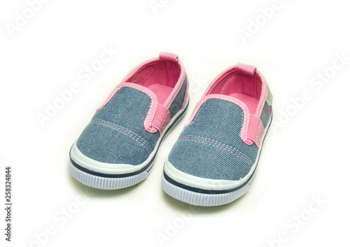 baby sneakers shoes Children isolated on white background