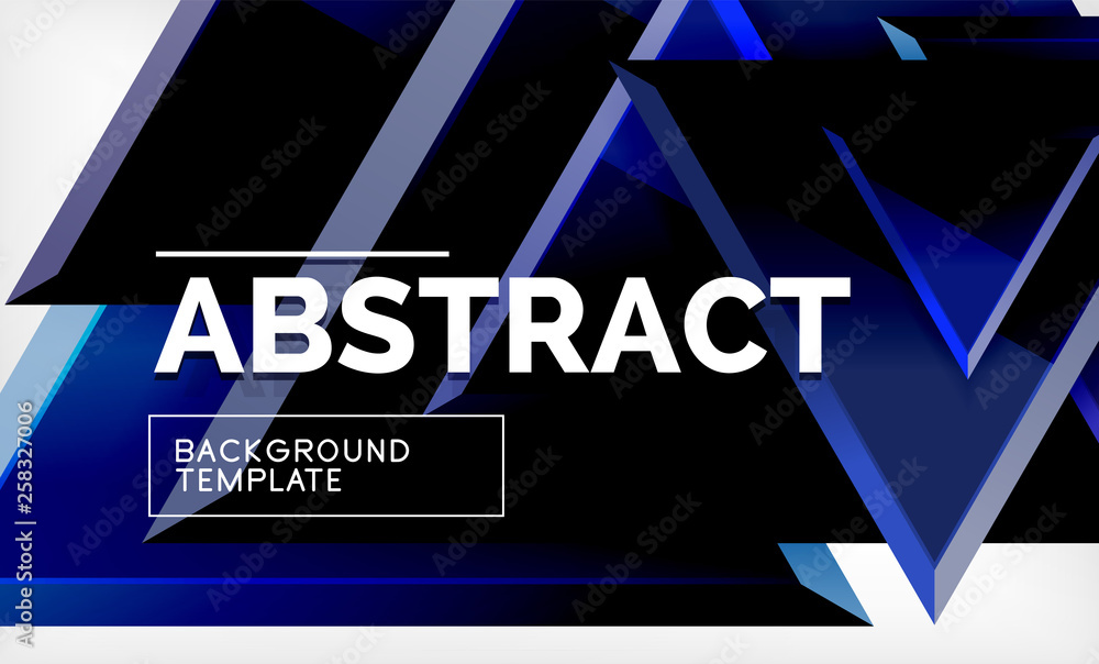 Flying triangles compostion geometric background