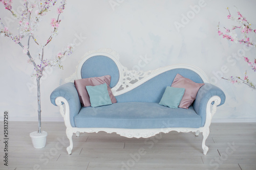 blue vintage sofa