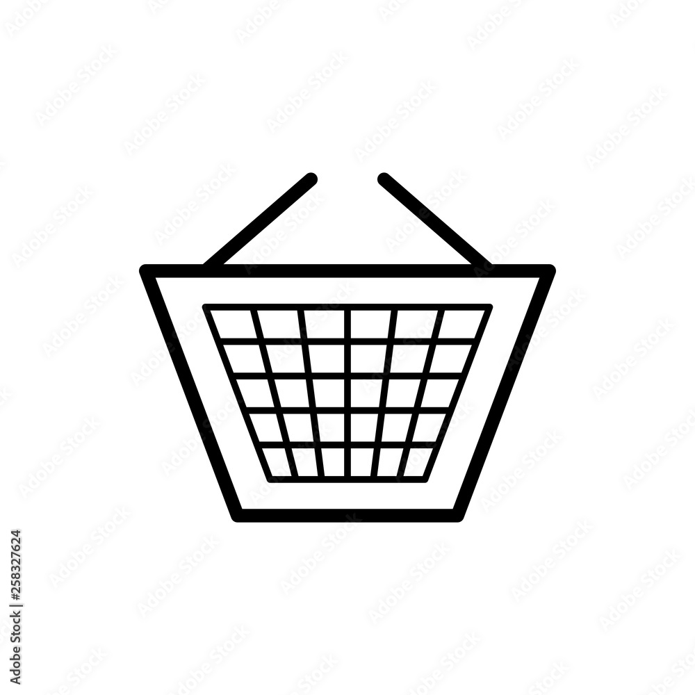 Vector image of a flat basket icon for shopping for goods. Design a flat shopping cart icon. Vector image of a flat basket icon for shopping for goods. Design a flat shopping cart icon.