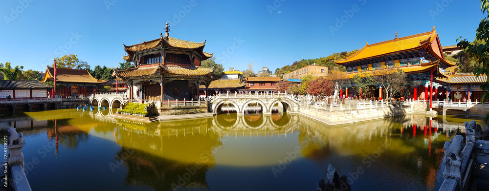 View of the Yuantong Temple, the most famous Buddhist temple in Kunming, Yunnan, China