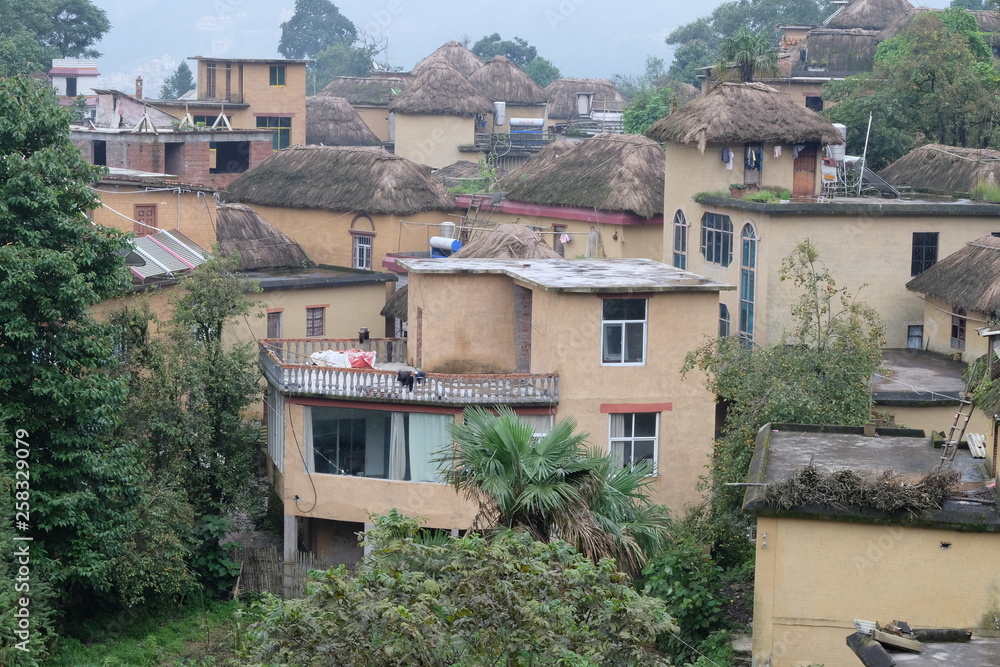 Obraz premium Stone houses in the villages of China