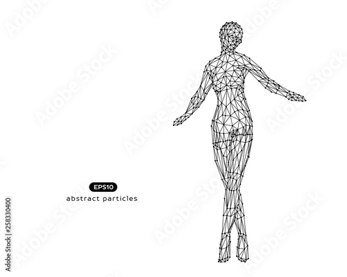 Abstract vector illustration of cyber woman.