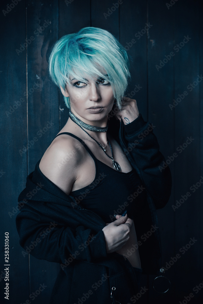Naklejka premium mystical girl in the studio