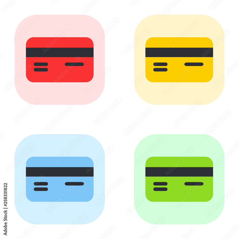 Credit cards. Logo, icon card. Bank credit cards. Multicolored bank cards. Vector illustration. EPS 10. Credit cards. Logo, icon card. Bank credit cards. Multicolored bank cards. Vector illustration. EPS 10.
