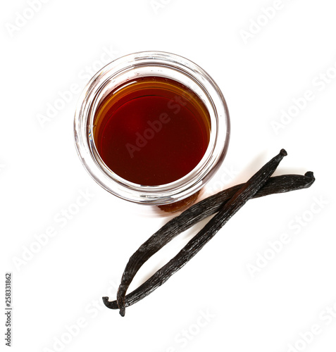 vanilla extract isolated on white