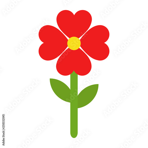 Heart shaped flower. Red hearts. Symbol love and valentines day. Vector illustration. EPS 10