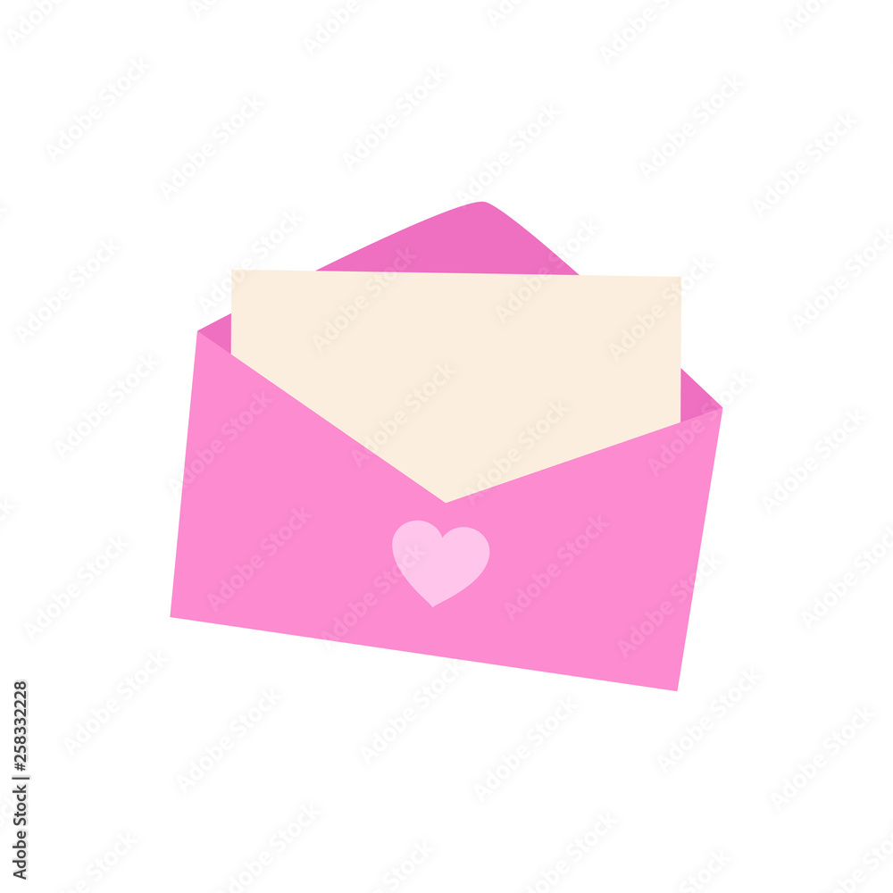 Love letter. Valentine's Day Envelope. Pink envelope. Vector illustration. EPS 10. Love letter. Valentine's Day Envelope. Pink envelope. Vector illustration. EPS 10.