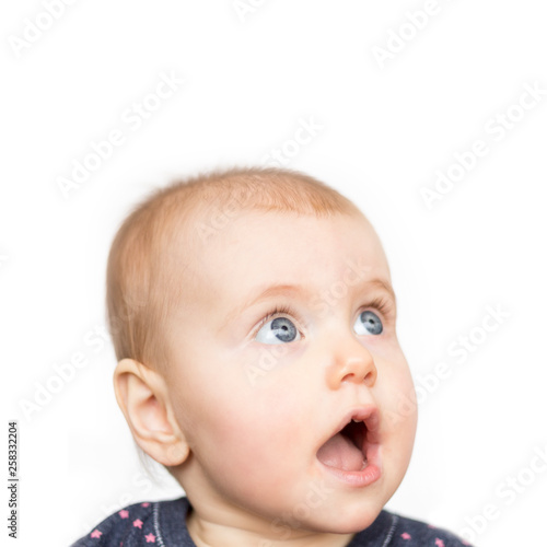 baby blue eyes looking up