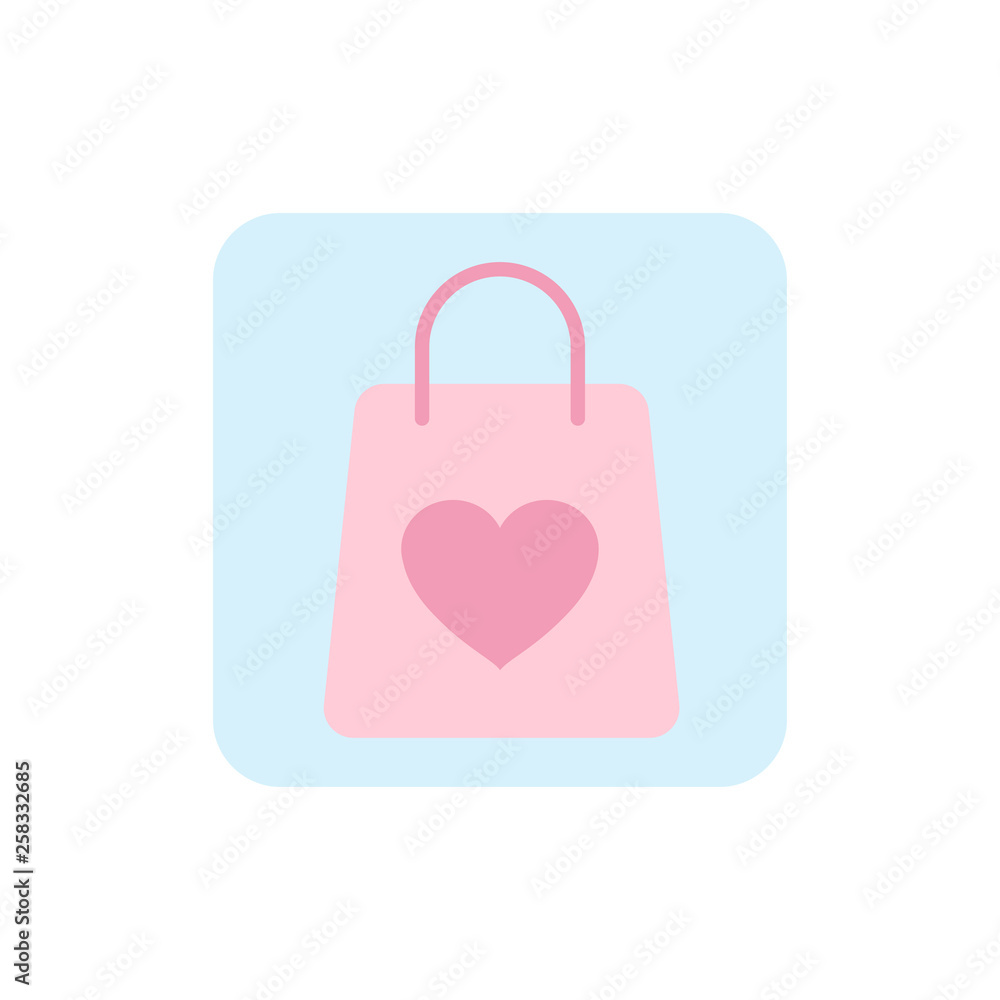 Shopping bag with heart illustration. Heart. Logo bag heart. Logo, icon of bag. Vector illustration. EPS 10. Shopping bag with heart illustration. Heart. Logo bag heart. Logo, icon of bag. Vector illustration. EPS 10.