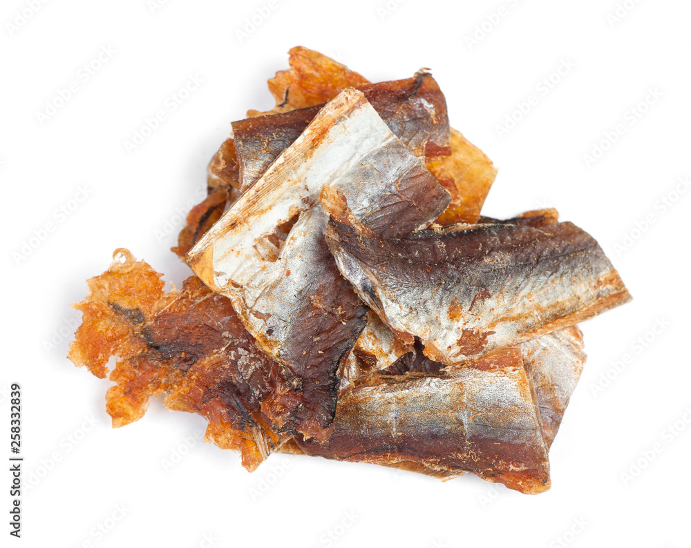 Pieces of cleaned dried fish Pieces of cleaned dried fish