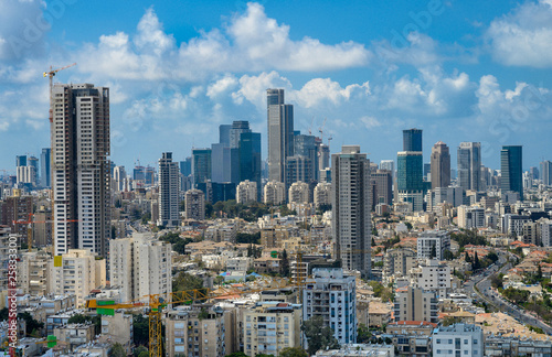 Cityscape of Tel Aviv skyscrapers, Israel