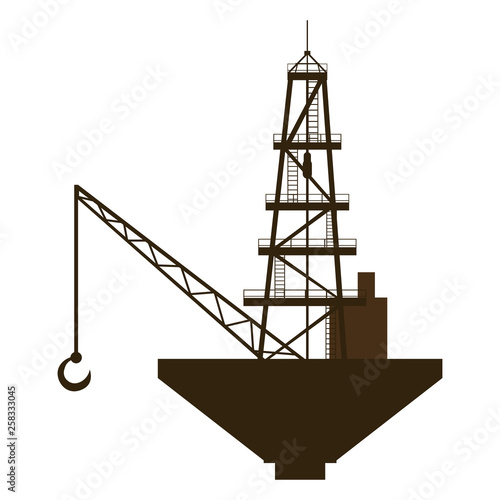 oil industry excavation tower with crane