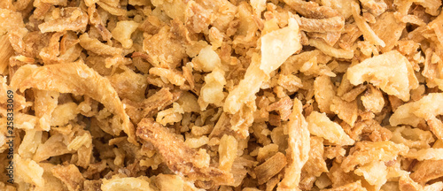 Panoramic Crunchy fried onion background