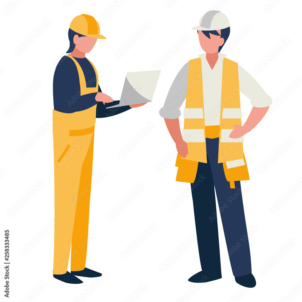 couple of men builders working
