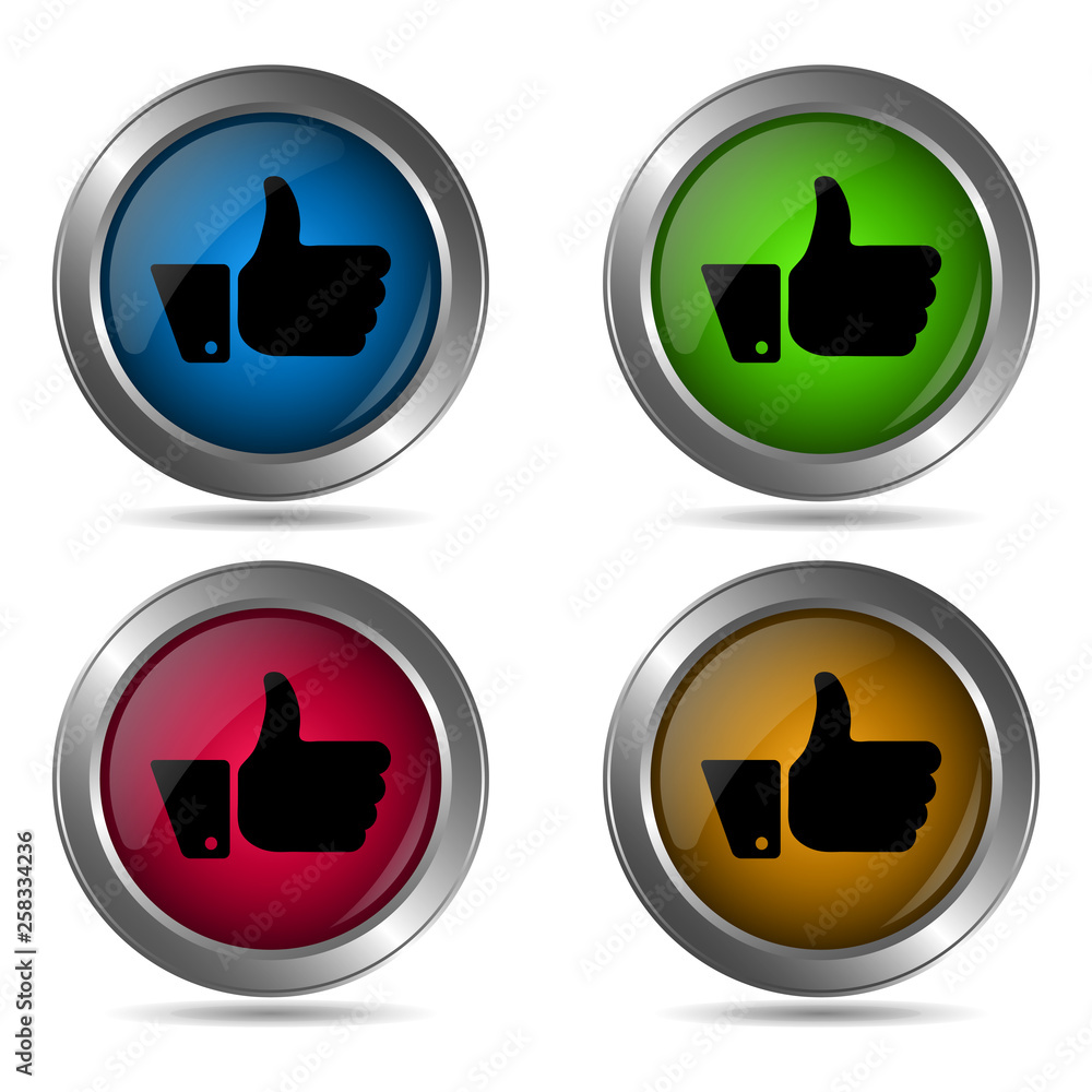 Like icon. Set of round color icons. Like icon. Set of round color icons.